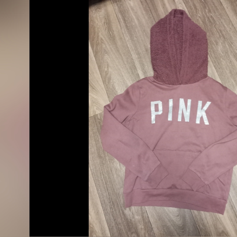 Victoria Secret pink logo sweatshirt size small Sherpa hoodie - Picture 6 of 7